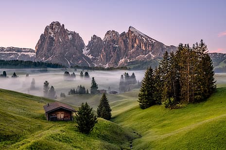  Italy, Dolomite Alps, Sea of Fog, HD wallpaper HD wallpaper