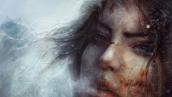 дамска черна коса, Lara Croft, Tomb Raider, HD тапет HD wallpaper