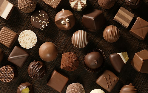 Forme di caramelle, barrette di cioccolato, dolci, cioccolato, Sfondo HD HD wallpaper