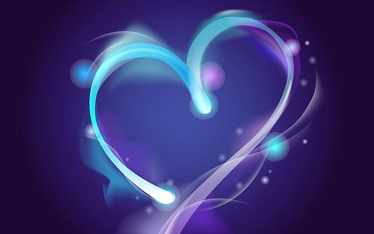 heart, lilac, purple, circles, HD wallpaper