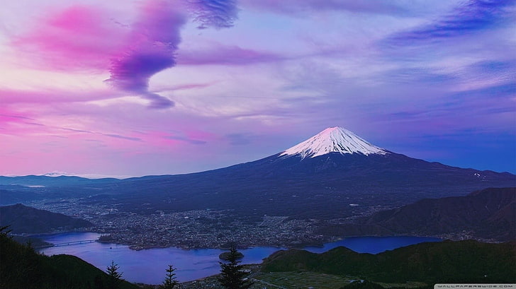 Mount Fuji, Japan, Japan, mountains, Mount Fuji, landscape, snowy peak, HD wallpaper