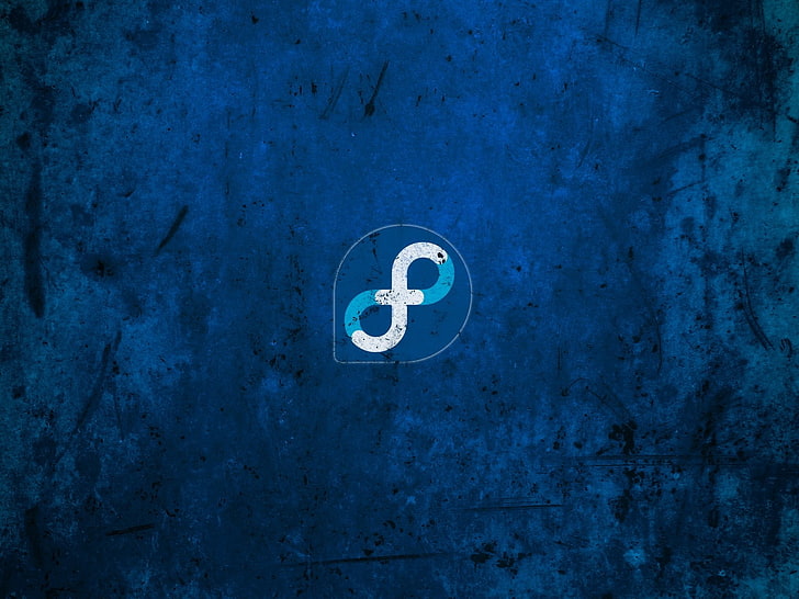 white and blue infinity logo illustration, Linux, Fedora, HD wallpaper