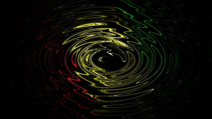 green, yellow, and red water ripple, Abstract, Colors, HD wallpaper