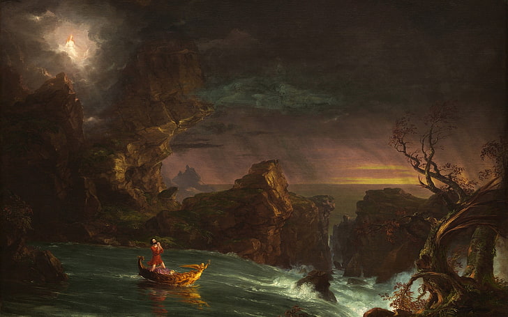 Thomas Cole, The Voyage of Life: Manhood, pittura, arte classica, Sfondo HD