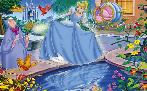 Cinderella And Fairy Godmother Wallpapers For Mobile Phones Tablet And Laptop 1920×1200, HD wallpaper HD wallpaper