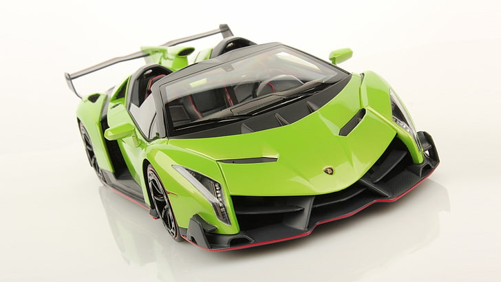 samochód, pojazd, zielone samochody, Lamborghini Veneno, Lamborghini Veneno Roadster, Tapety HD
