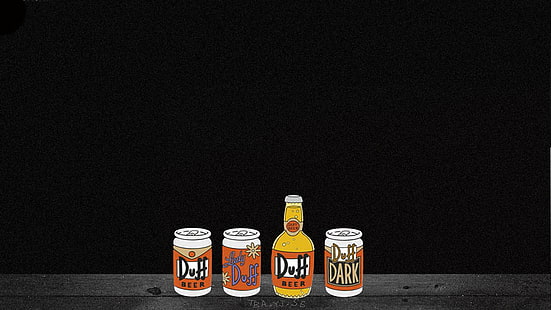 alcool, birra, nero, duff, simpson, Sfondo HD HD wallpaper