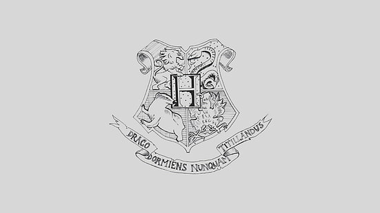 лого на змия и лъв, герб, Хари Потър, Хогуардс, гербът на Хогуортс, Хогуортс, Гаари Потър, HD тапет HD wallpaper