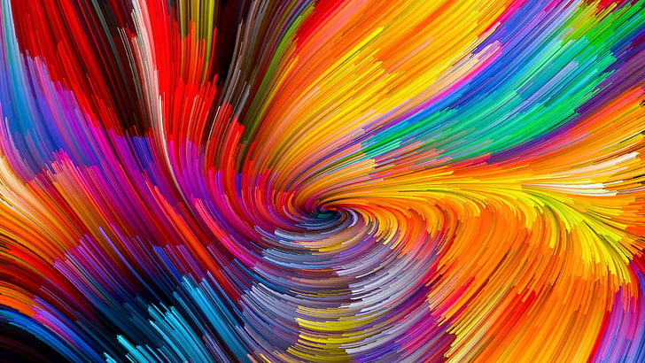 multicolor, pusaran air, berwarna-warni, seni fraktal, seni modern, seni psikedelik, berputar-putar, Wallpaper HD
