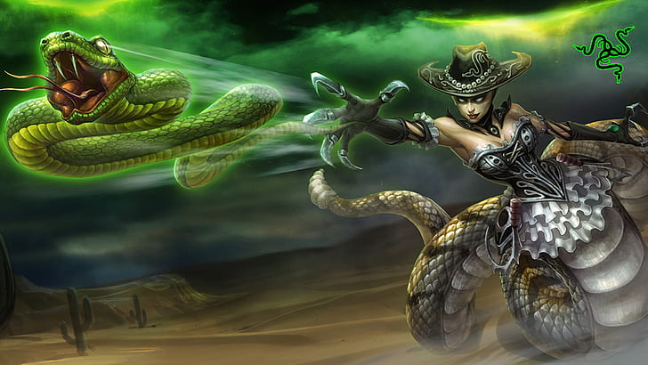 Cassiopeia-The Serpent’s Embrace-snake magic-Skins-League of Legends-fan art-Wallpaper HD-2560×1440, HD wallpaper