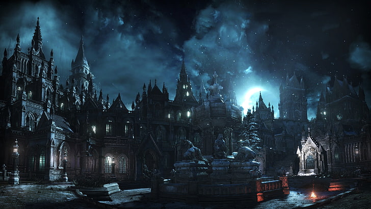 illustrazione del castello, Dark Souls III, architettura gotica, Irithyll, videogiochi, Sfondo HD