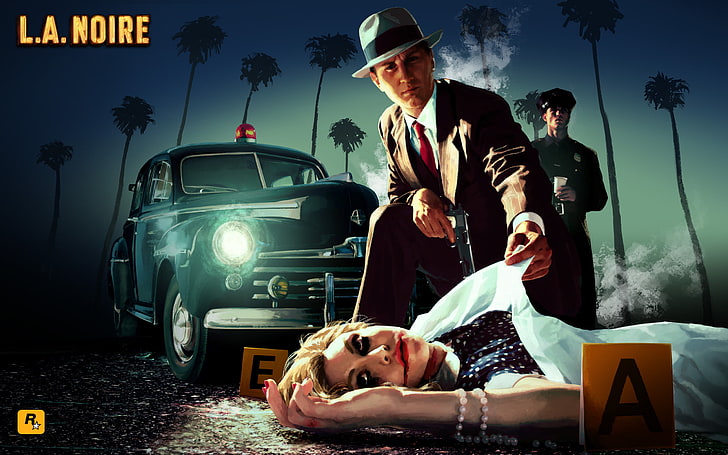 L. A. Noire digitale Tapete, Mord, L. A. Noire, die Szene, HD-Hintergrundbild
