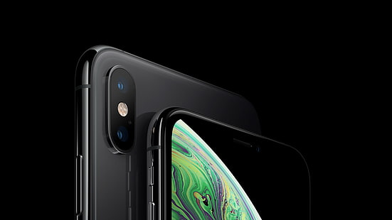 iPhone XS, iPhone XS Max, gwiezdna szarość, smartfon, 5K, Wydarzenie Apple z września 2018 r, Tapety HD HD wallpaper