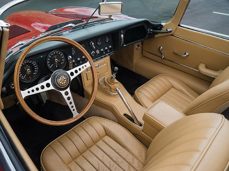 1966, cars, classic, e-type, interior, jaguar, roadster, series-1, HD wallpaper