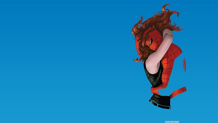 Spider-Man and Mary Jane illustration, Spider-Man, Peter Parker, Mary Jane Watson, artwork, HD wallpaper