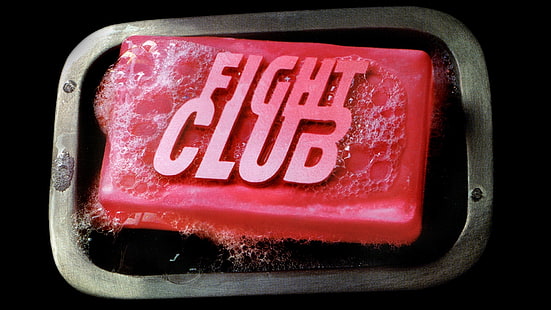 röd Fight Club tvålstång, fight club, tvål, text, röd, HD tapet HD wallpaper