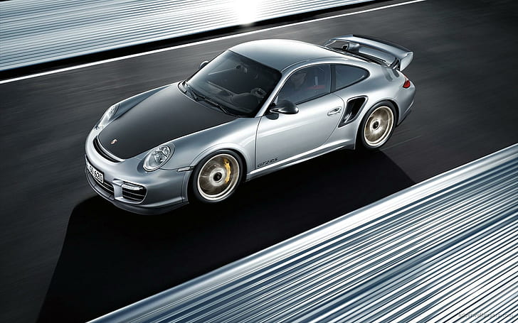 2011 Porsche 911 GT2 RS 2, coupé pressofuso argento e nero, 2011, Porsche, automobili, Sfondo HD