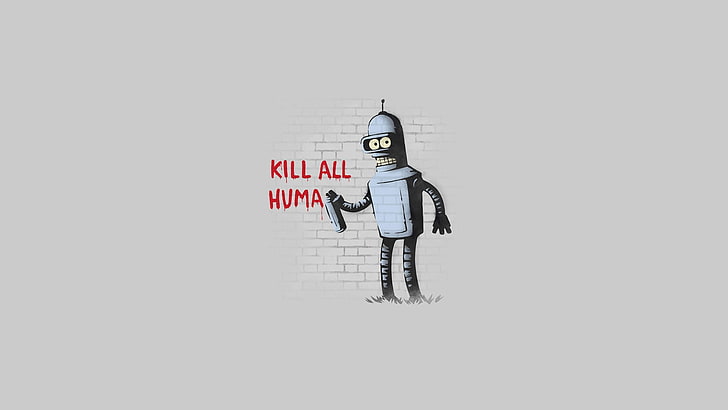 Futurama Bender illustration, Futurama, minimalism, Bender, HD wallpaper