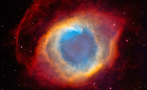 Мъглявина Eye Of God, тапет за червено и синьо демонско око, Space, мъглявина, HD тапет HD wallpaper