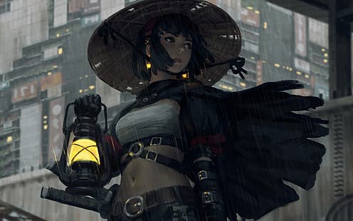 Lampe, Anime, Anime Mädchen, Samurai, Kanal, HD-Hintergrundbild HD wallpaper
