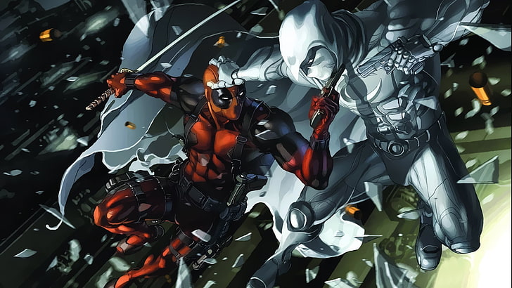 Deadpool, Marvel Comics, Merc With A Boca, Cavaleiro Da Lua, HD papel de parede