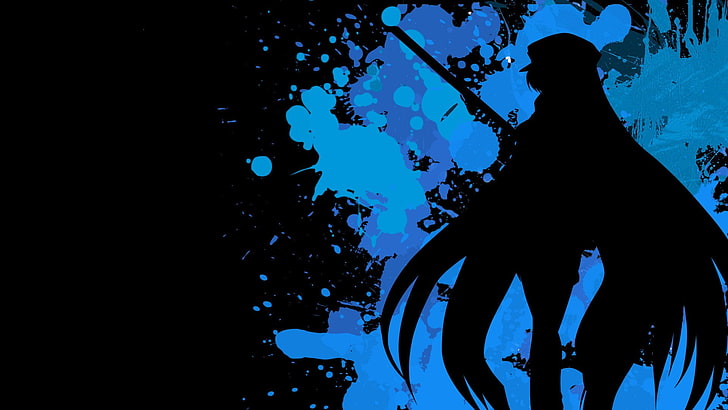 silhouette of long-haired woman vector art, Anime, Akame ga Kill!, Esdeath (Akame Ga Kill!), HD wallpaper