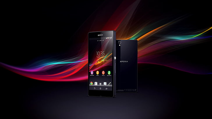 black Android smartphone, abstract, Sony, xperia, HD wallpaper