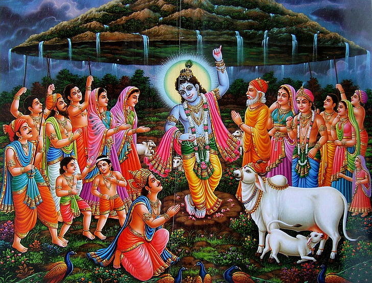 Govardhan Puja, Dios, Señor Krishna, Fondo de pantalla HD