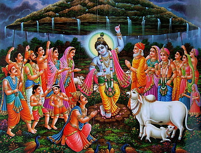 Govardhan Puja, God, Lord Krishna, HD wallpaper HD wallpaper