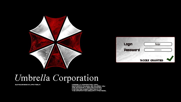 Логотип корпорации Амбрелла, фильмы, Обитель зла, Альберт Вескер, HD обои