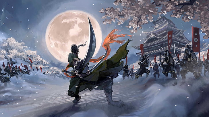 Samurai digitale Tapete, Anime, One Piece, Zoro Roronoa, HD-Hintergrundbild