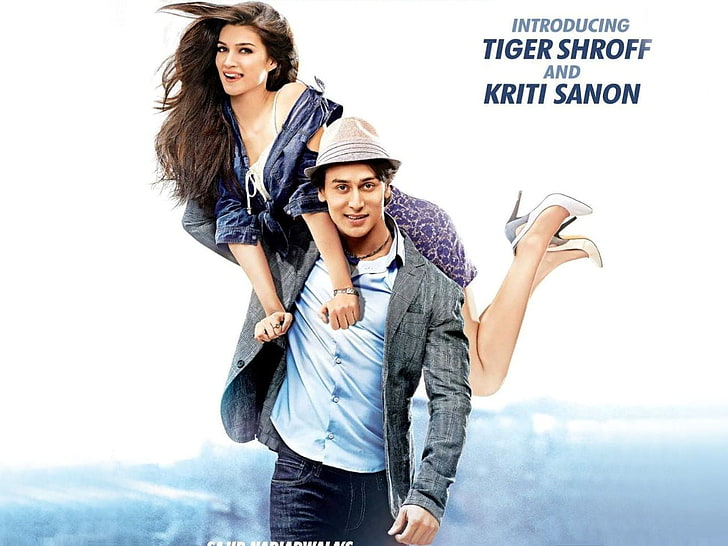 First Look Heropanti 2014, Tiger Shroff and Kriti Sanon poster, Movies, Bollywood Movies, bollywood, 2014, HD тапет