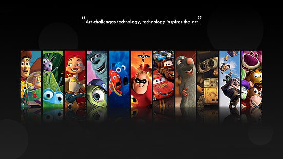 Disney Cartoon filmer illustration, Disney, Disney Pixar, filmer, animerade filmer, collage, Pixar Animation Studios, HD tapet HD wallpaper