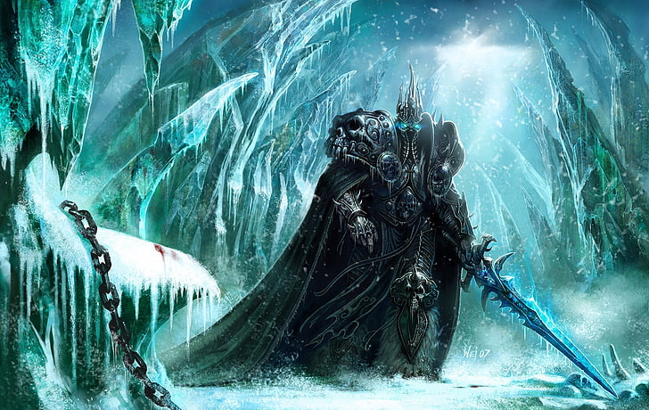 Lich King illustration, Arthas, Warcraft, HD wallpaper