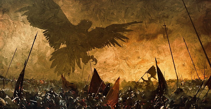 fantasy art, war, eagle, HD wallpaper