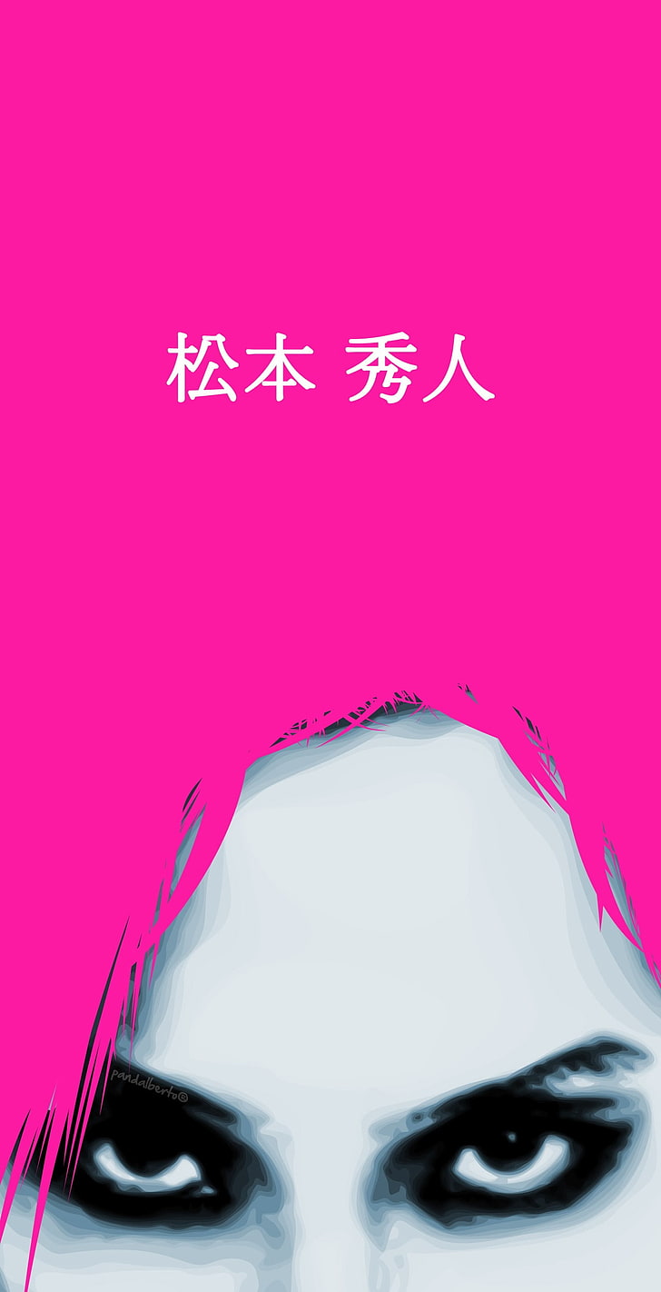hide (musician), pink, eyes, HD wallpaper