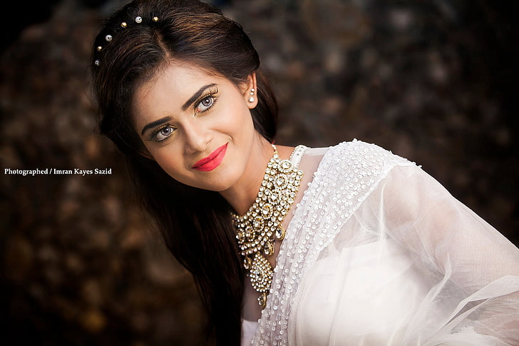 Tisha, wanita, model, saree, potret, Bangladesh, fotografi, Wallpaper HD