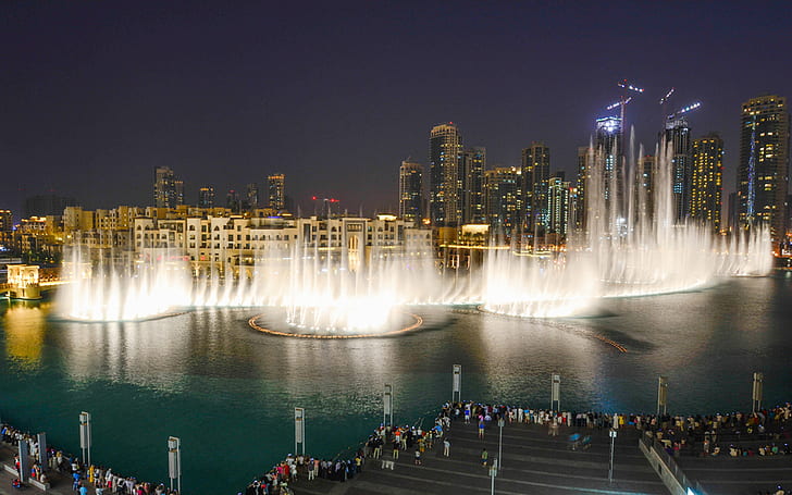 Дубайские фонтаны 07463, HD обои