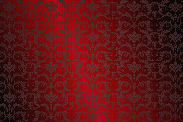 papel tapiz rojo y negro, retro, patrón, vector, oscuro, rojo, ornamento, vintage, textura, fondo, degradado, Fondo de pantalla HD