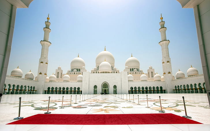 Abu Dhabi Sheikh Zayed Mosque, mosque, HD wallpaper