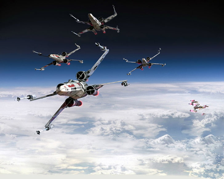 spacecrafts illustration, Star Wars, X-Wing, HD wallpaper
