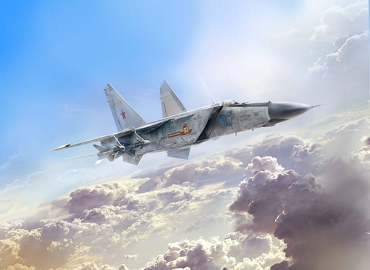 chasseur, URSS, chasseur-intercepteur, L'AVIATION SOVIETIQUE, Ivan Hurenko, MiG-25ПД, Fond d'écran HD