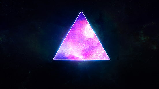 purple triangle wallpaper, stars, planet, Space, triangle, HD wallpaper HD wallpaper