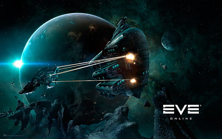 черно и сиво електронно устройство, EVE Online, космос, космически кораб, Gallente, Amarr, HD тапет