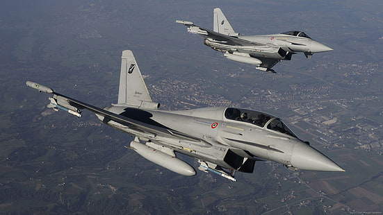 Eurofighter Typhoon, caça a jato, avião, avião, céu, avião militar, militar, veículo, HD papel de parede HD wallpaper
