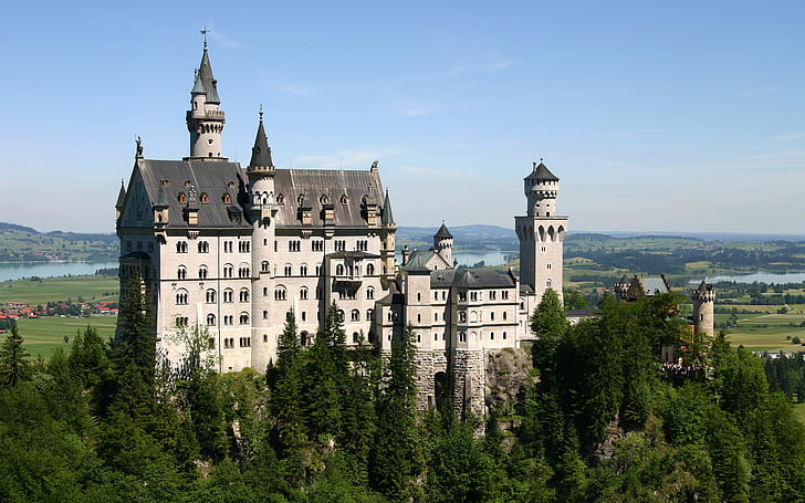 Zamek Neuschwanstein Bawaria, zamek, Neuschwanstein, Bawaria, podróże i świat, Tapety HD