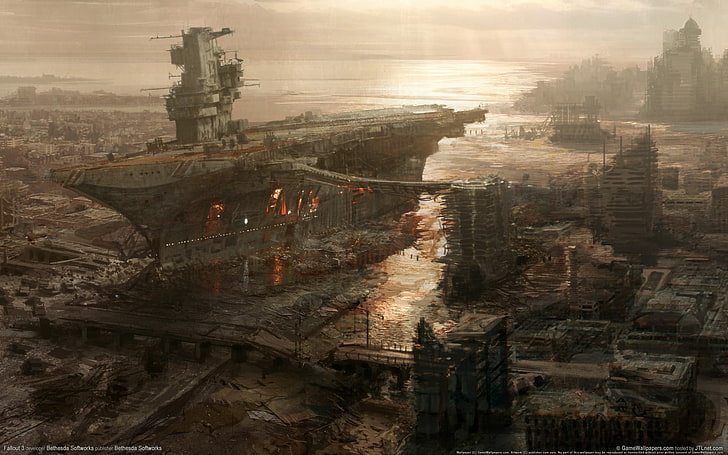 fond d'écran de jeu de vaisseau spatial, Fallout, Fallout 3, apocalyptique, jeux vidéo, Fond d'écran HD