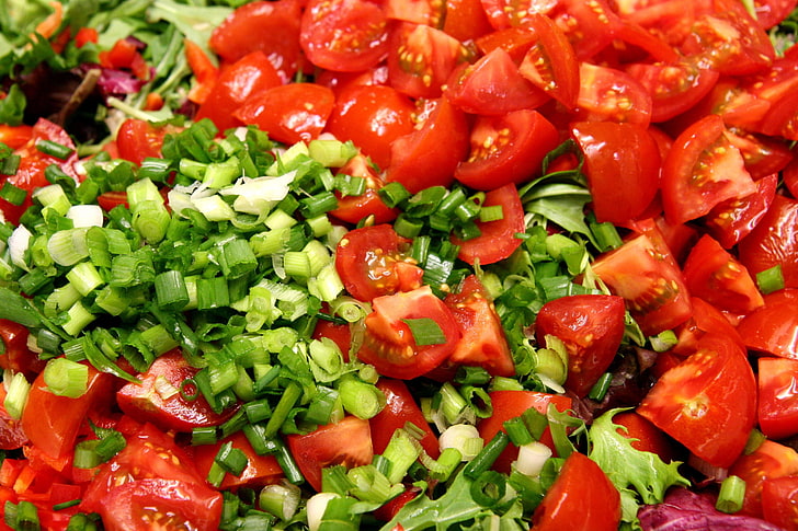 vegetable salad, texture, background, salad, vegetables, HD wallpaper