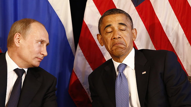 バラク、男、男、オバマ、大統領、プーチン、ロシア、ロシア、ウラジミール、 HDデスクトップの壁紙
