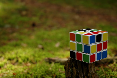 3x3 кубик рубика, кубик рубика, кубик, пазл, разноцветный, HD обои HD wallpaper